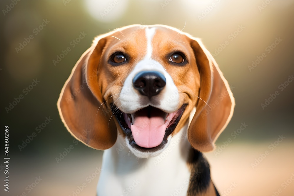 Happy beagle dog portrait