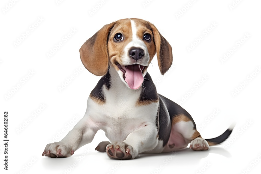 beagle puppy isolated on white
