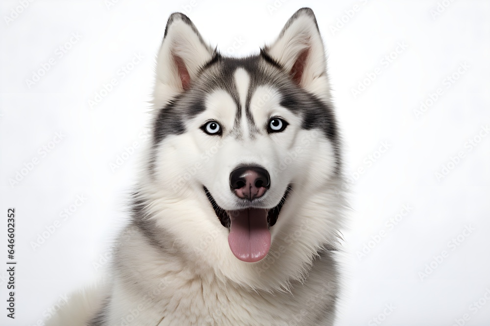 siberian husky dog on white background