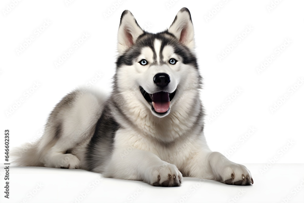 siberian husky dog on white background