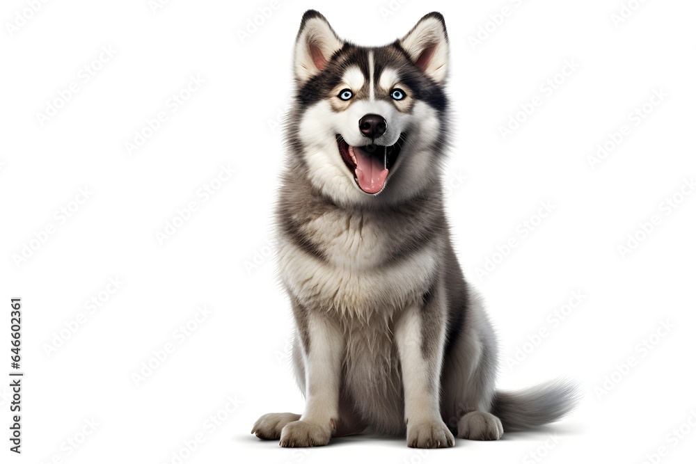 siberian husky dog on white background