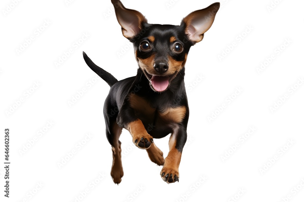 Miniature pinscher dog isolated on a white background