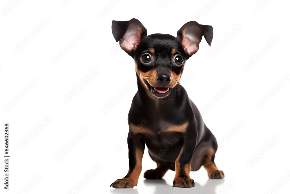 Miniature pinscher dog isolated on a white background