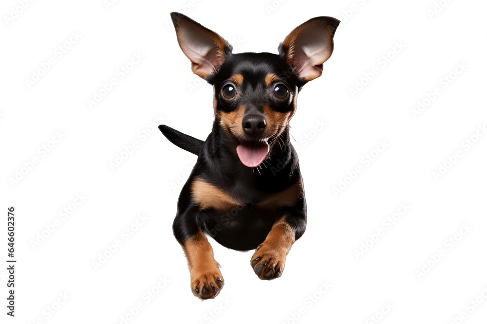 Miniature pinscher dog isolated on a white background Miniature pinscher dog isolated on a white background