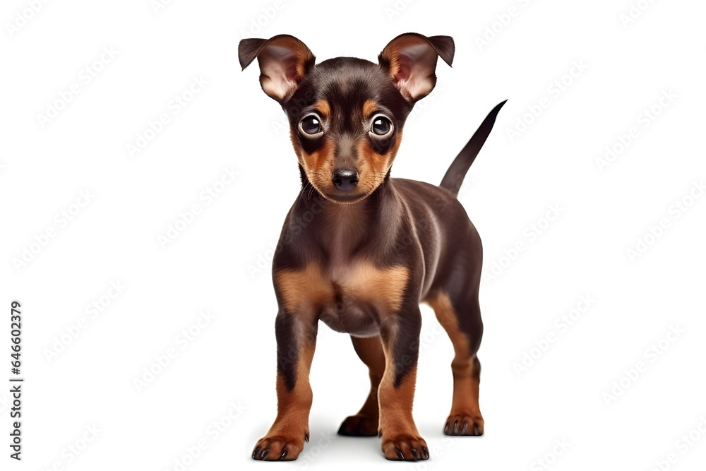 Miniature pinscher dog isolated on a white background