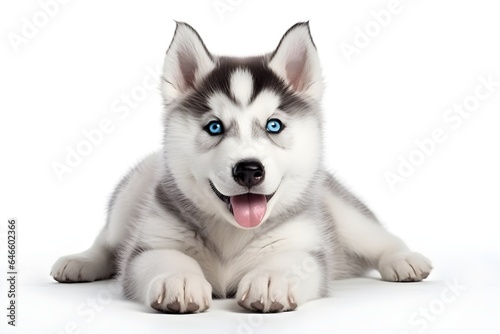 siberian husky puppy on white background