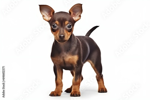 Miniature pinscher dog isolated on a white background
