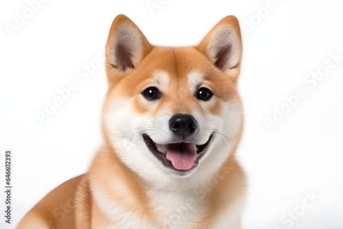 close up portrait of a shiba inu dog