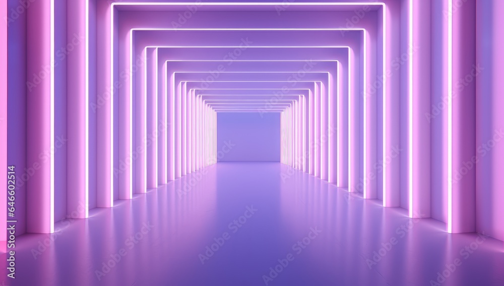 Fototapeta premium colorful glowwave corridor Generative AI