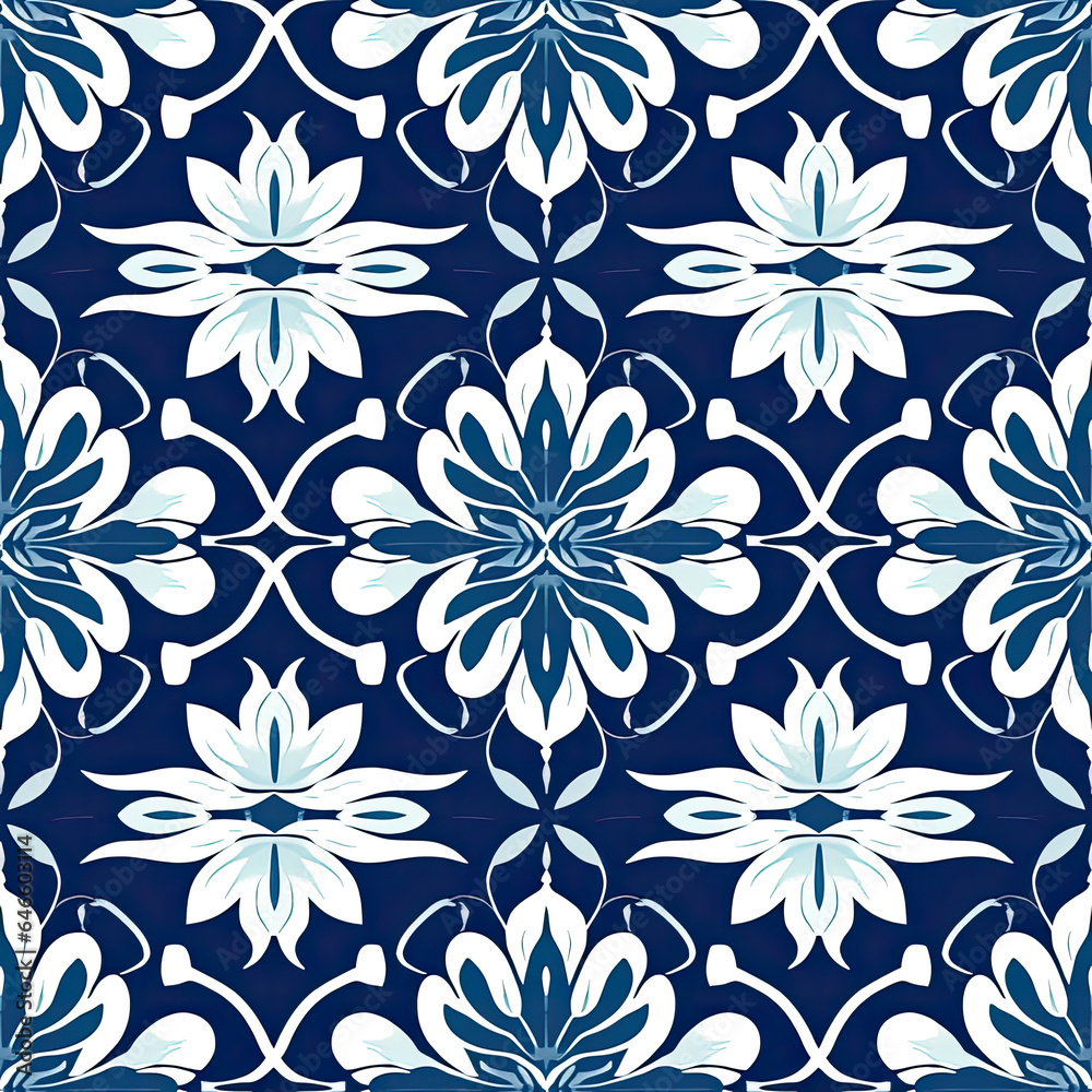 Blue royalty seamless pattern backgroud, AI Generated Blue royalty seamless pattern backgroud, AI Generated