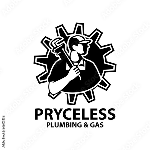 plumbing logo design vector