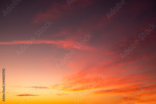 Fototapeta Naklejka Na Ścianę i Meble -  Beautiful , luxury soft gradient orange gold clouds and sunlight on the blue sky perfect for the background, take in everning,Twilight, Large size, high definition landscape photo