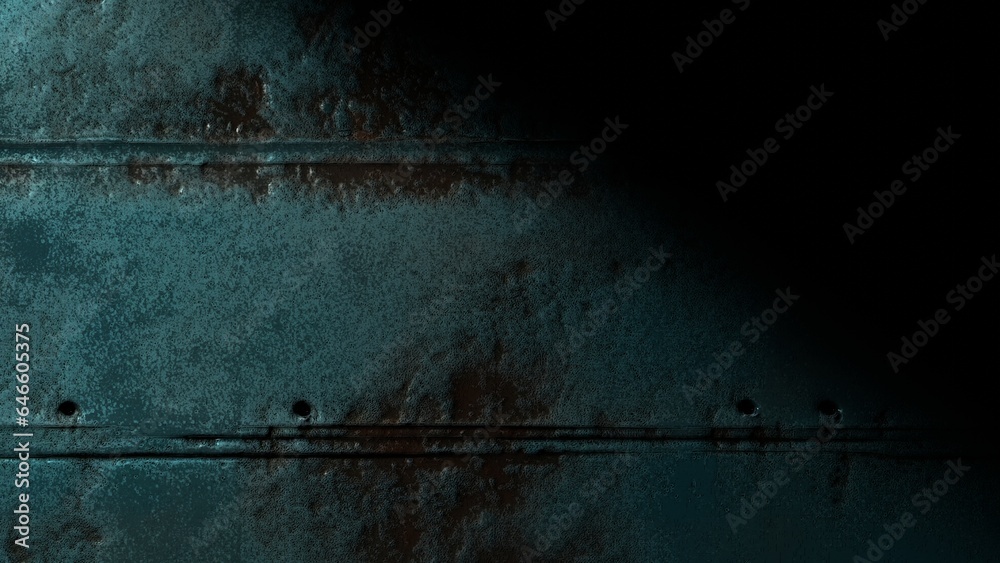 old metal surface with peeling paint, 3d render
