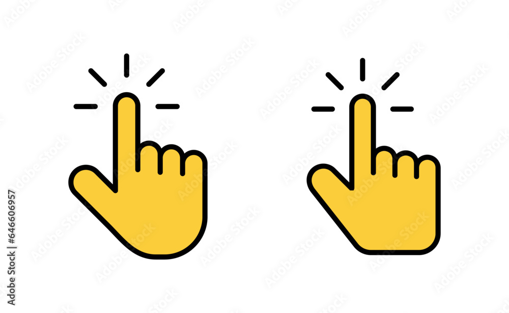 Hand cursor icon set  for web and mobile app. cursor sign and symbol. hand cursor icon clik