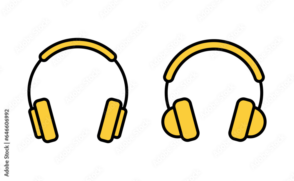 Headphone icon set for web and mobile app. headphone sign and symbol Headphone icon set for web and mobile app. headphone sign and symbol