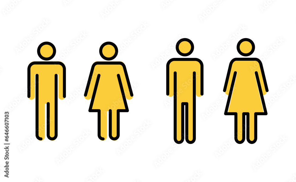 Man and woman icon set for web and mobile app. male and female sign and symbol. Girls and boys Man and woman icon set for web and mobile app. male and female sign and symbol. Girls and boys