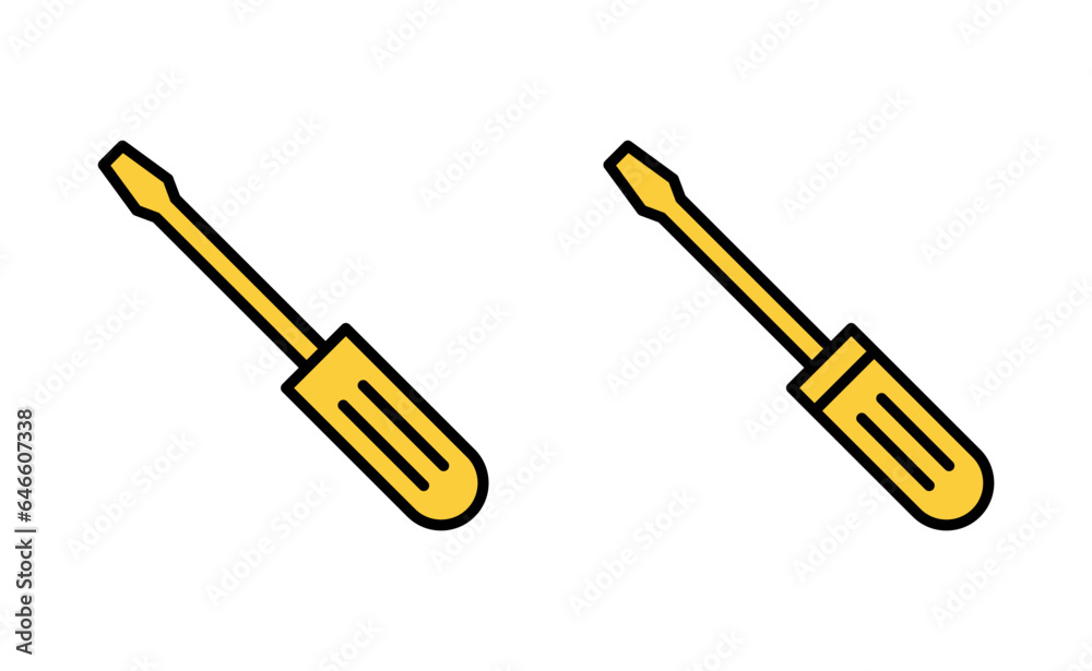 Screwdriver icon set for web and mobile app. tools sign and symbol