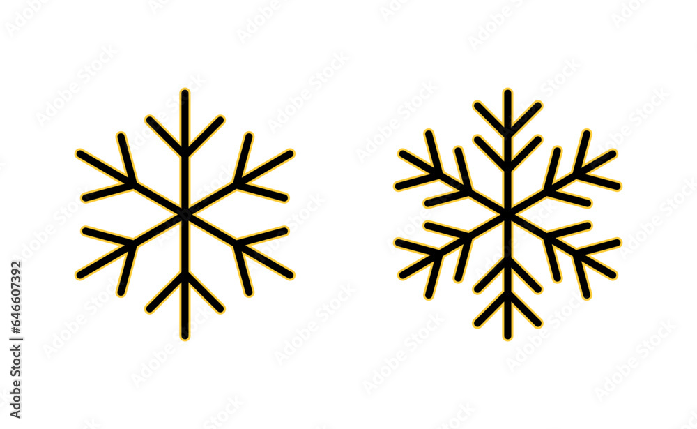 Snow icon set for web and mobile app. snowflake sign and symbol Snow icon set for web and mobile app. snowflake sign and symbol