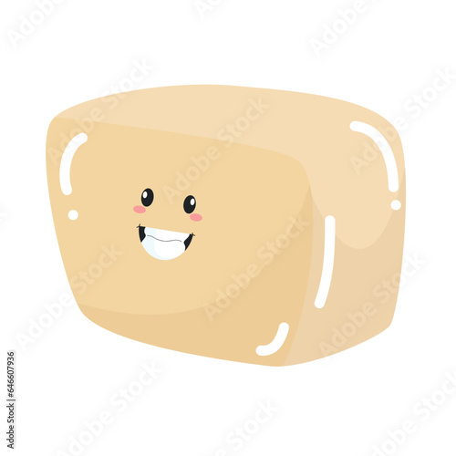 Vector cute funny butter waving hand character