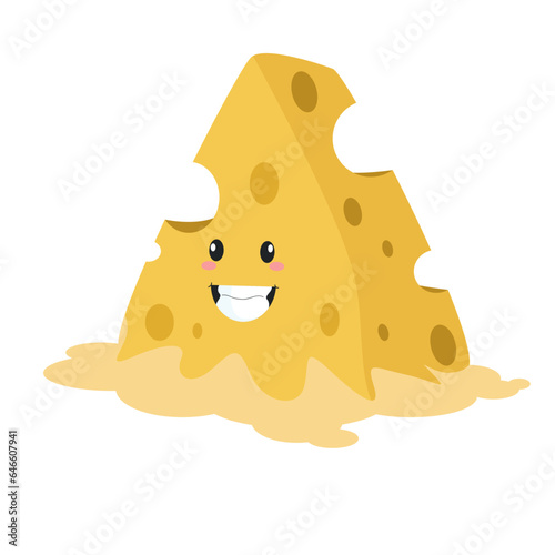 Vector cute funny cheese character