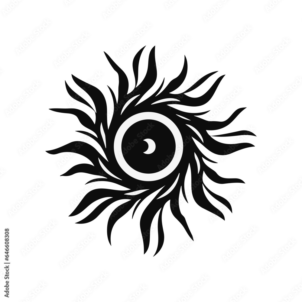 Fototapeta premium Minimalist tribal vector. Black and white color.