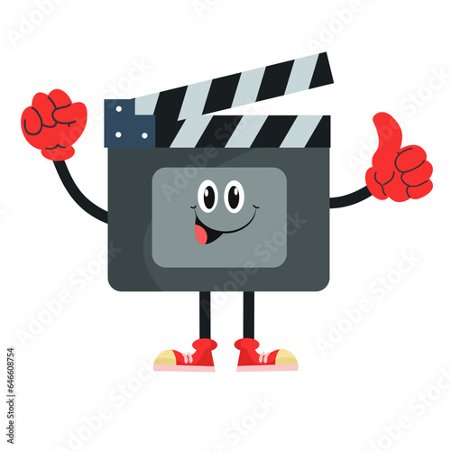 vector cute Clapper board  character illustration