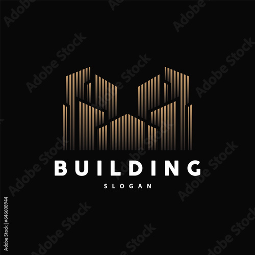 Building Real Estate Apartment Construction Logo, Elegant Premium Rustic Monogram Vector Design