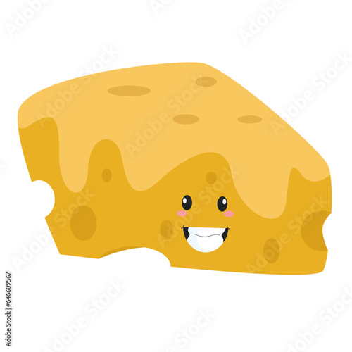 Vector cute funny cheese character