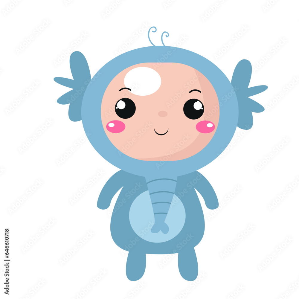 Cute boy cartoon wearing elephant costume Cute boy cartoon wearing elephant costume
