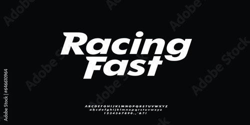 Racing Fast simple bold sans sporty font, italic modern, youth design style for logo and branding	