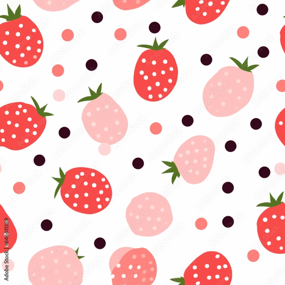 Very cute and colorrful strawberry background Very cute and colorrful strawberry background