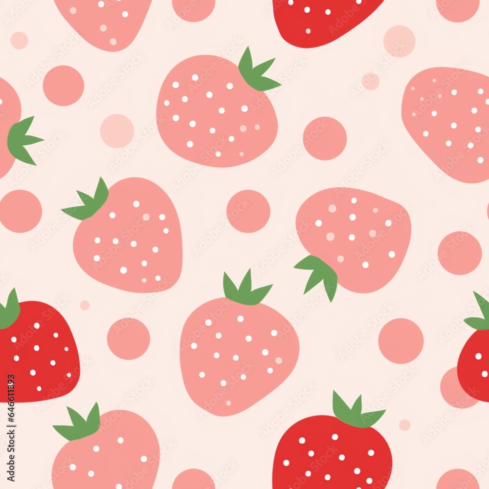Very cute and colorrful strawberry background Very cute and colorrful strawberry background