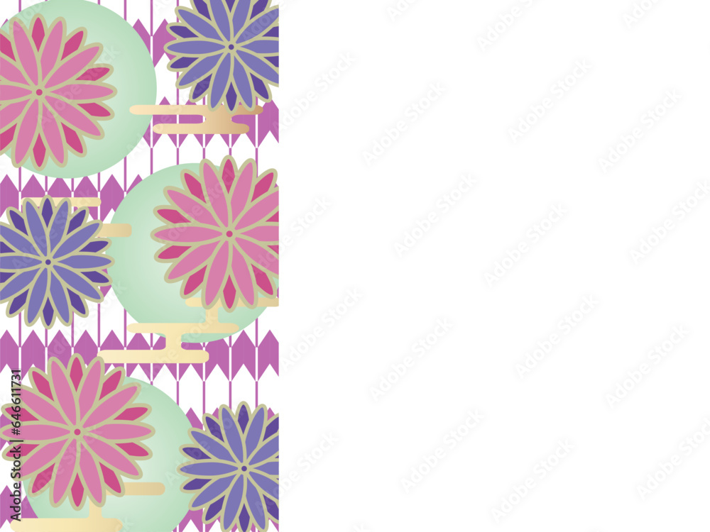 Obraz premium パステルカラーの菊模様のお洒落な背景