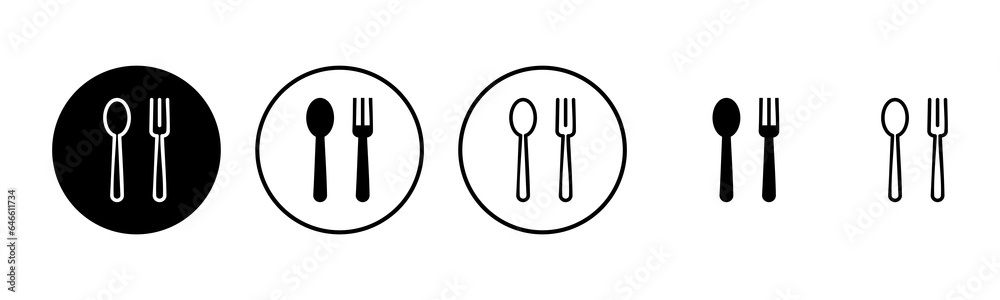spoon and fork icon set illustration. spoon, fork and knife icon vector. restaurant sign and symbol spoon and fork icon set illustration. spoon, fork and knife icon vector. restaurant sign and symbol