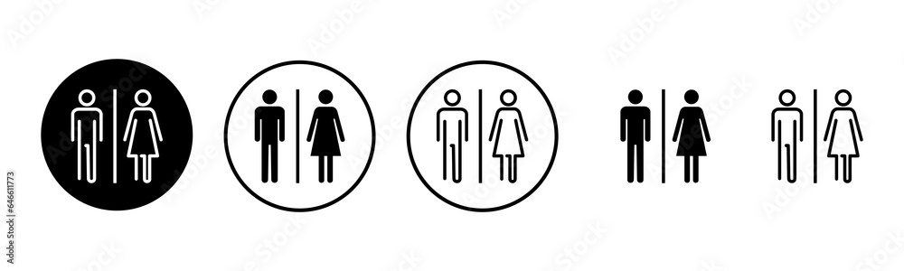 Toilet icon set illustration. Girls and boys restrooms sign and symbol. bathroom sign. wc, lavatory Toilet icon set illustration. Girls and boys restrooms sign and symbol. bathroom sign. wc, lavatory