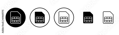 Sim card icon set illustration. dual sim card sign and symbol