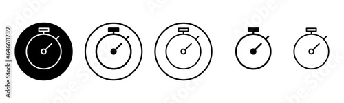 stopwatch icon set illustration. Timer sign and symbol. Countdown icon. Period of time