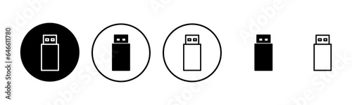 Usb icon set illustration. Flash disk sign and symbol. flash drive sign.