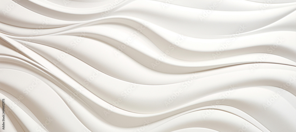 Obraz premium Wave white abstraction background wallpaper design pattern shape wavy texture modern light