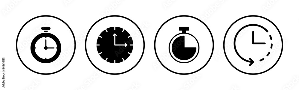 Clock icon. Time icon vector. Clock icon in trendy flat style isolated Clock icon. Time icon vector. Clock icon in trendy flat style isolated