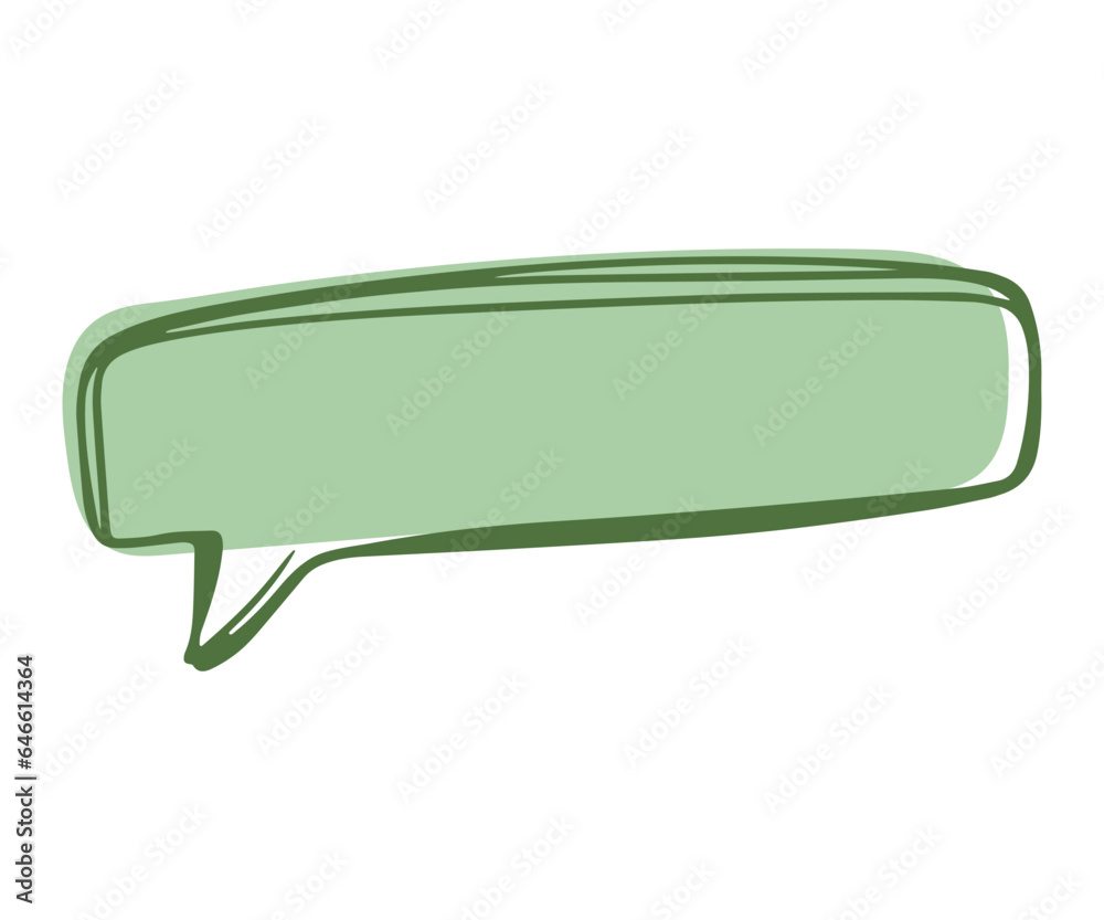 Green Speech Bubble for text Box in Cute Cartoon Doodle Vector Illustration Green Speech Bubble for text Box in Cute Cartoon Doodle Vector Illustration