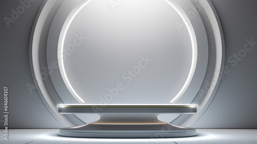Beautiful Modern Futuristic White Podium