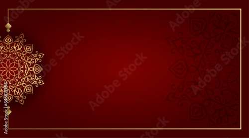 Red background with ornamental mandala