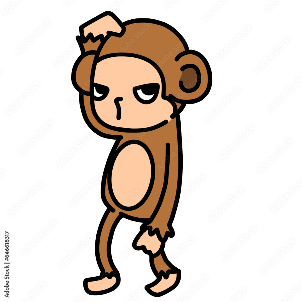 cute monkey transparent background vector illustration