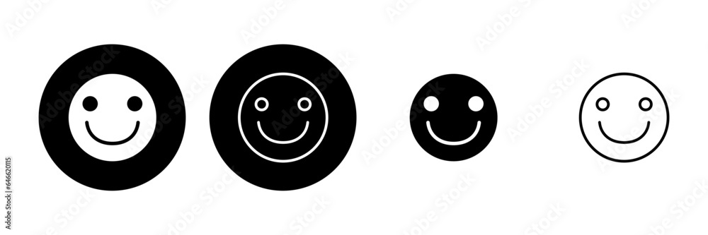 Fototapeta premium smile icon set. smile emoticon icon. feedback