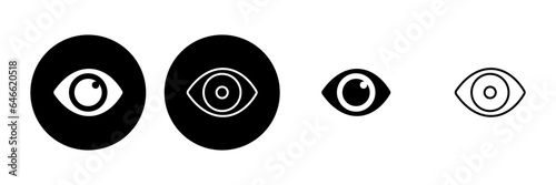 Eye icon set. Eye vector icon. Look and Vision icon.