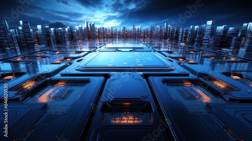 Brilliant Technology Blue Glow Neon Background Background