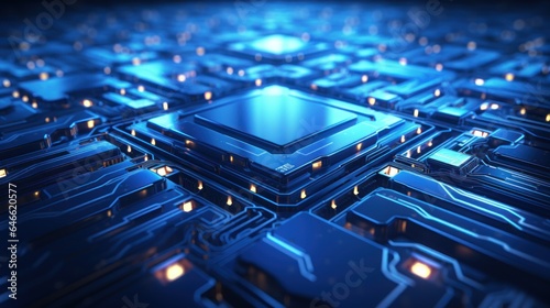 Brilliant Technology Blue Glow Neon Background Background