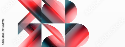 Vivid gradient triangles and circles on white. Mesmerizing fusion of shapes for digital designs  presentations  website banners  social media posts