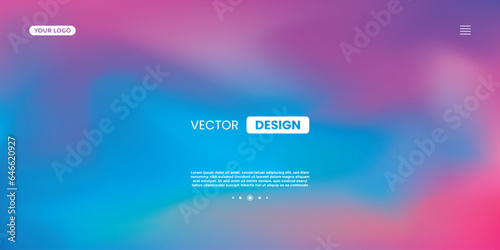 Abstract futuristic technology blurred summer blue red orange green rainbow liquid neon light colours background dynamic geometric shape landing page or banner template vector illustration. login form